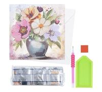 Idées avec Coeur Idées avec Coeur Diamond Painting Carte de vœux | 16 cm x 16 cm | 370 g/m² | INCL. enveloppe & Outils (Bouquet Vintage 1)