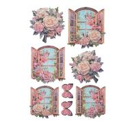 Idées avec feuille d'autocollants coeur Autocollants en relief 3D | Autocollants | Gaufré de haute qualité avec effet 3D | Photos de fenêtres | Scrapbooking | Feuille A4 avec de nombreux motifs (fen