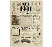 Idées cadeaux 34 ans anniversaire femme et homme - carte de vœux 34 ans femme et homme - fête décorations anniversaire 34 anniversaire mariage - décoration anniversaire 1991 - cadeaux 1991