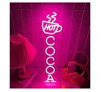 Idées cadeaux créatives pour enseignes lumineuses Enseigne au néon avec logo pour chocolat chaud, décoration murale, confiserie, café(16cmx55cm)