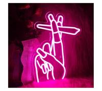 Idées cadeaux créatives pour enseignes lumineuses Enseigne lumineuse LED en forme de main, luminaire décoratif d'intérieur, idéal une fête, un club ou jeu, 30x40cm