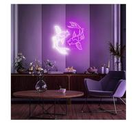 Idées cadeaux créatives pour enseignes lumineuses Enseigne lumineuse néon représentant une carpe koï, luminosité réglable, 51 cm x 76(G)
