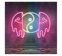 Idées cadeaux créatives pour enseignes lumineuses Enseigne lumineuse néon Visage souriant déformé à luminosité réglable, 35 cm x 55(B)