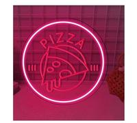 Idées cadeaux créatives pour enseignes lumineuses Pour enseigne au néon alimentée pour décoration murale de restaurant, lumière pour pizza(40cmx40cmrose)