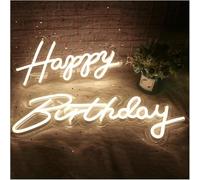 Idées cadeaux créatives pour enseignes lumineuses Pour lampe au néon, emprunt pour LED Sign Joyeux anniversaire Led Light Party(42cm)