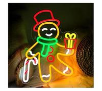 Idées cadeaux créatives pour enseignes lumineuses Pour lampe néon pain d'épice pour enseigne LED décoration de pièce artistique(A)