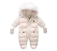 Idées cadeaux de 11 ans pour bébé fille pull manteaux d'hiver épais chaud à capuche veste combinaison de neige combinaison de jeu grenouillère usure de neige imperméable femmes 42, beige, 3-6 mois