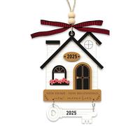 Idées cadeaux pour nouvelle maison, décoration de nouvelles maisons 2025 - Cadeaux de déménagement pour hommes et femmes, décoration artisanale à suspendre en bois (noir - A)