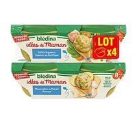 Idees de Maman - bols - 2 petits légumes saumon du pacifique / 2 mousseline de panais poisson - dès 8 mois - 4x200g