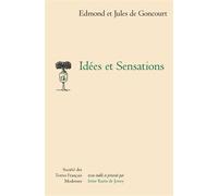 Idées et Sensations - Jules De Goncourt - Societe Des Textes Francais Modernes - broché - Roman