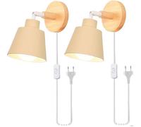 iDEGU 2pcs Applique Murale Intérieur,Moderne Lampe Murale Industriel avec Prise et Interrupteur Réglable E27 Luminaire