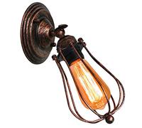 iDEGU Applique Murale Industrielle E27 Lampe Murale Design Cage Rétro Applique Interieur pour Cuisine Chambre Couloir Salon (Rouille Cuivrée)