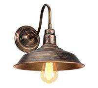 iDEGU Applique Murale Industrielle E27 Lampe Murale Edison Design Métal Plafonnier Luminaire Rétro Applique Intérieure Vintage Décoration pour Salon Chambre Cuisine Café, 26 CM, Bronze