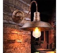 iDEGU Applique Murale Industrielle E27 Lampe Murale Edison Design Métal Plafonnier Luminaire Rétro Applique Intérieure Vintage Décoration pour Salon Chambre Cuisine Café, 26 CM, Rouille