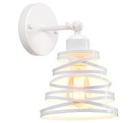 iDEGU Applique Murale Intérieure Industrielle 15cm E27 Luminaire Plafonnier à Spirale en Cascade en Métal Réglable Éclairage Plafond Lampe Murale Vintage pour Chambre Salon Couloir (Blanc)