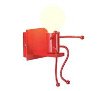 iDEGU Applique Murale Moderne Lampe Murale Style Humanoïde Créatif Luminaire Décoration Applique Intérieure pour Chambre d'enfants Salon Couloir (Rouge)