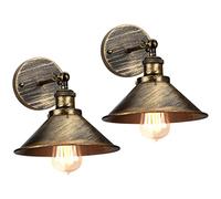 iDEGU Lot de 2 Applique Murale Industrielle Lampe de Plafond de Style Edison Métal Luminaire Plafonnier Rétro avec Rotation à 180 Degrés Vintage Lampe Murale Ajustable, 220mm, Bronze