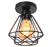 iDEGU Lustre Plafonnier Industriel Φ15CM Suspension Luminaire Vintage en Métal E27 Éclairage de Plafond Design Cage Géométrique Creative Lampe pour Couloir Cuisine Chambre