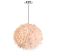 iDEGU Lustre Suspension Ø 30cm Plafonnier Lustre Plume E27 Éclairage de Plafond Moderne Lampe Suspension Luminaire pour Chambre Salon (Champagne)
