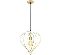iDEGU Lustre Suspension Moderne Suspension Luminaire Design Cœur 360° Réglable Abat-jour Plafonnier E27 Métal Lampe de Plafond pour Enfants Chambre Décor de Salon, Salle à Manger, 30cm, Couleur: Or
