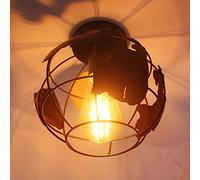 iDEGU Plafonnier Industriel Luminaire E27 Creative Lustre Suspension Design de Forme de Terre Vintage Lampe de Plafond Cage Éclairage Décoration pour Enfants Chambre, 20CM (Noir)