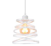 iDEGU Suspension Luminaire Moderne Créatif Lustre Plafonnier de Design à Spirale en Cascade Métal Vintage Éclairage E27 Rétro Lampe Suspension pour Chambre Salon Salle à Manger (20cm, Blanc)