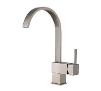 iDeko Robinet de cuisne en laiton Mitigeur d evier cuisine brosse nickel Rotation a 360° facile installation