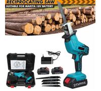 iDeko Scie sabre sans fil 2 batterie 21V 1500mah rechargeable Compatible Makita scie alternative avec 4 lames