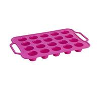 Idelice CU540 753A Moule pour 20 Mini-Cakes Silicone Cadre Renforcé Fuchsia 37,1 x 23 x 3,3 cm