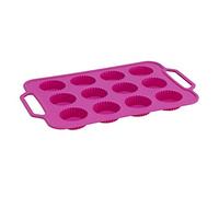 Idelice CU541 753A Moule pour 12 Tartelettes Silicone Cadre Renforcé Fuchsia 37,2 x 22,9 x 2,2 cm