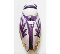 IDELLIA Cigale Radar Lavande en CÉRAMIQUE Peinte À LA Main A ACCROCHER OU À Poser 20 CM