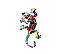 Idellia Magnet Salamandre Vert Noir Multicolore en Résine Unique