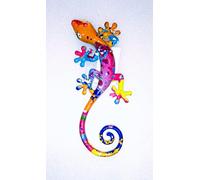 Idellia SALAMANDRE MULTICOLORE MURALE OU A POSER EN RESINE