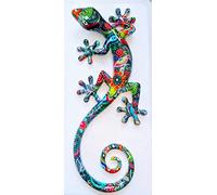 IDELLIA Salamandre Rouge Noire Jaune Multicolore en RÉSINE Grand MODÈLE 41 CM