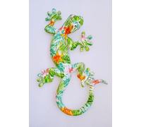 Idellia Salamandre Vert Jaune Clair Multicolore DÉCORATION en RÉSINE 32 CM