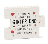 IDELTIME Cadeau d'anniversaire pour petit ami, panneau de construction amusant, cadeau d'anniversaire pour petit ami, lui, homme, BF, I Think Me Being Your Girlfriend Is Enough Plaque décorative de