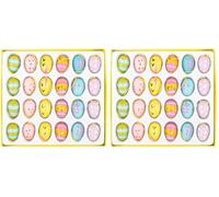 Iden Basic - Oeufs de Pâques à Suspendre, 24 pièces en 6 Designs, env. 2 cm chacun, décoration de Pâques en Bois, Taille Unique (Lot de 2)