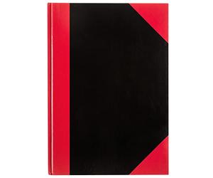Idena 10146 - Cahier de brouillon A4, 96 pages, 70 g/m², ligné, couverture rigide, rouge/noir, 1 pièce