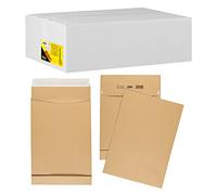 Idena 10250 - Pochette pliable adhésive sans fenêtre, DIN C4, 130 g/m², fond 4 cm, 100 pièces, 229 x 324 mm, brun natron