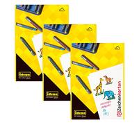 Idena 10381 Lot de 3 cartes à dessin DIN A4 20 feuilles 190 g/m²