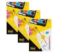 Idena 10388 - Bloc à dessin, DIN A3, 10 feuilles, 120 g/m², 3 pièces, blanc