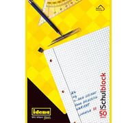 Idena 10394 - Bloc scolaire, DIN A4, 50 feuilles, 70 g/m², quadrillé, perforé