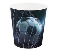 Idena 10488 - Corbeille à papier enfants, avec motif football, en PP, capacité 9 litres, poubelle pour chambre d'enfant, 1 pièce