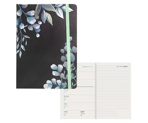 Idena 11060 - Agenda 2024, DIN A5, Leaves, 176 pages, 1 semaine sur 1 page, agenda, semainier