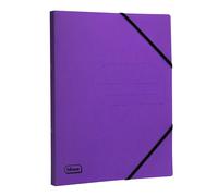 Idena 11109 Classeur à anneaux Eco en carton au format A4, classeur violet avec dos de 20 mm de largeur et mécanisme à 2 anneaux, élastique sur le coin