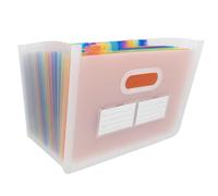 Idena 11125 - Porte-documents A4 en plastique, chemise à compartiments en transparent avec 24 compartiments de couleur, trieur flexible, étiquettes d'identification incluses