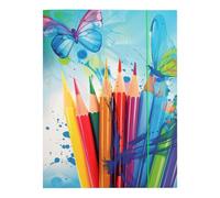 Idena 11191 - Porte-Documents A3 avec Motif de Papillon, Porte-Documents en Carton Robuste, Porte-courrier avec Rabats intérieurs et Fermeture élastique