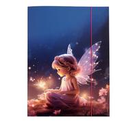 Idena 11192 - Chemise A3 avec Motif de fées, Porte-Documents en Carton Robuste, Chemise pour courrier avec Rabats intérieurs et Fermeture élastique