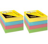 Idena 11198 - Bloc de notes, 9 x 9 cm, 700 pièces en vrac, bloc de notes en papier 75 g/m² FSC-Mix en 4 couleurs, set de rechange pour bloc de notes (Lot de 2)