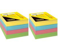Idena 11199 - Bloc-Notes 9 x 9 cm, 700 Feuilles Encollées, Papier 75 g/m² FSC-Mix en 4 Couleurs, Notes Durables (Lot de 2)